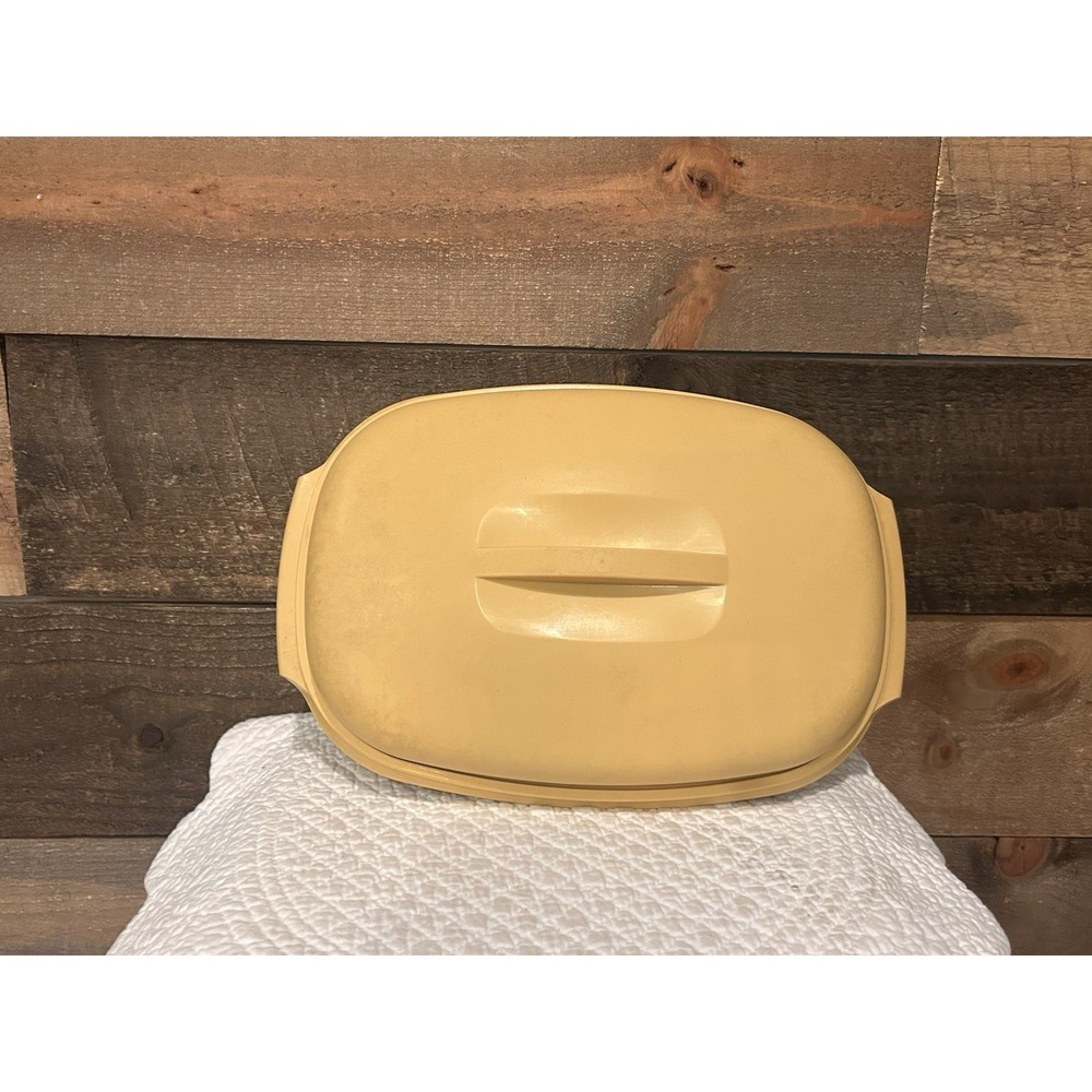 Vintage 1970's 2 Piece Set Tupperware No Insert Harvest Gold